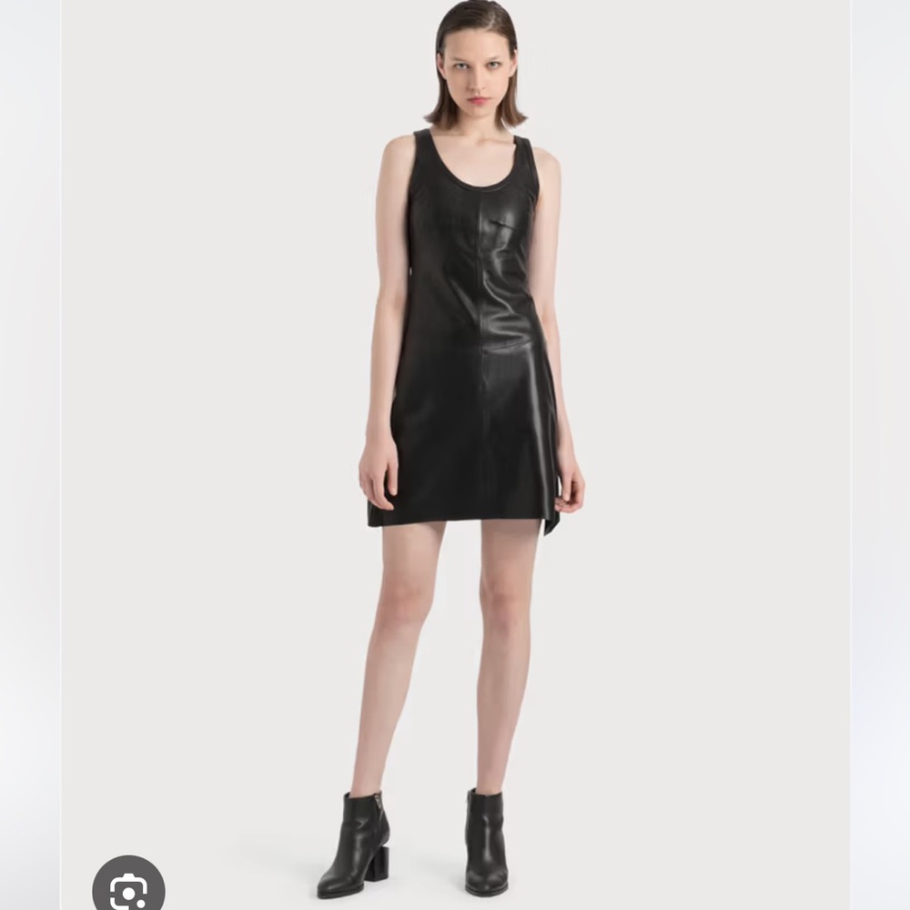 Helmut Lang Black Leather Dress